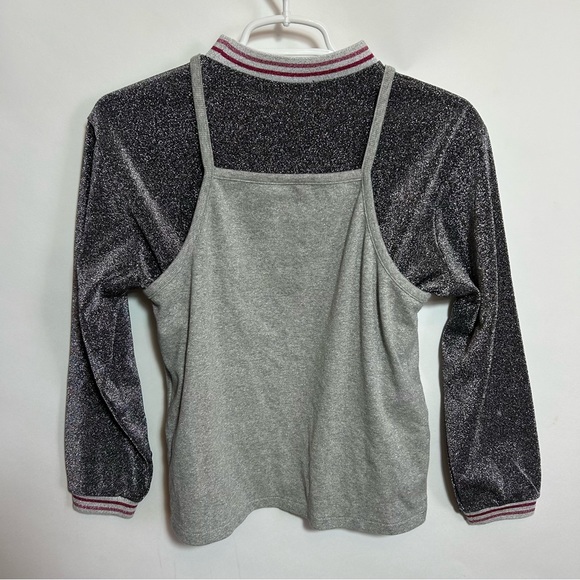 Candy Stripper Japanese Label Harajuku Top Set Silver Sparkle Small - Picture 3 of 4